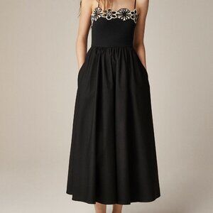 J. Crew Black Crochet mixy dress Size L